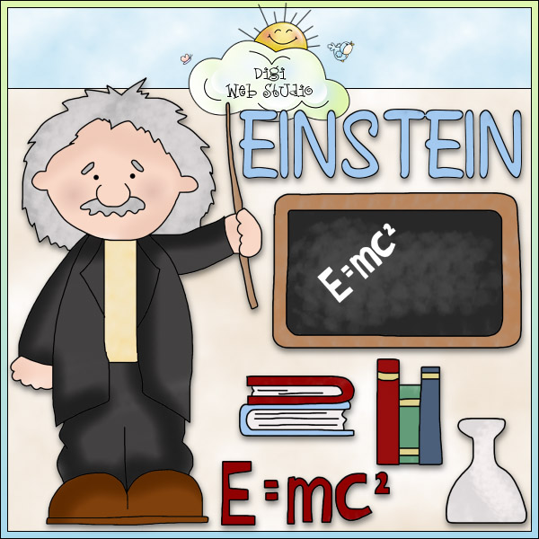 Cartoon image of Albert Einstein