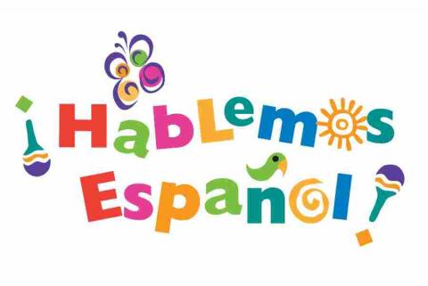The words "Hablemos Espanol" in vibrant, multi-colors
