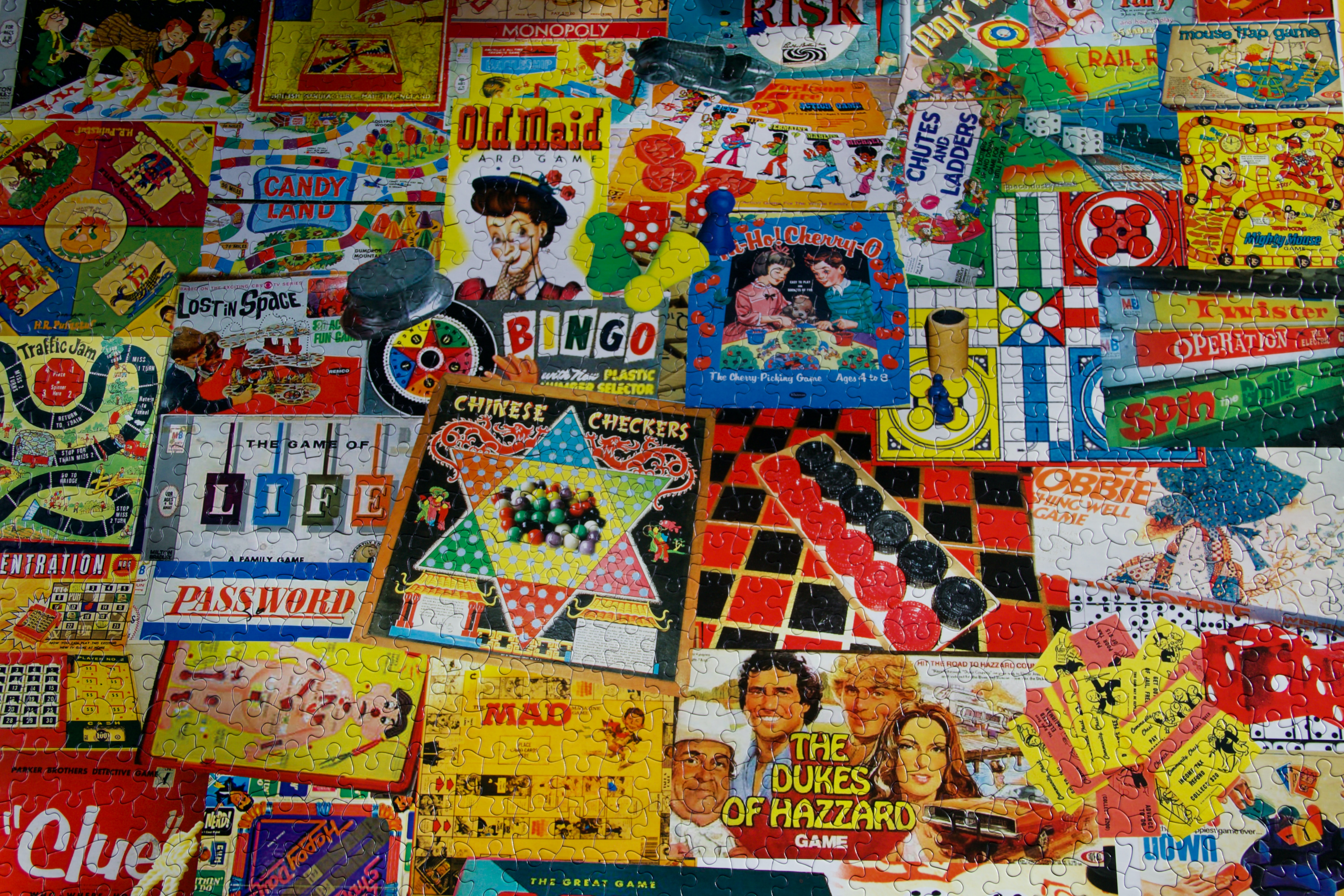 Photo of large assortment of retro board games